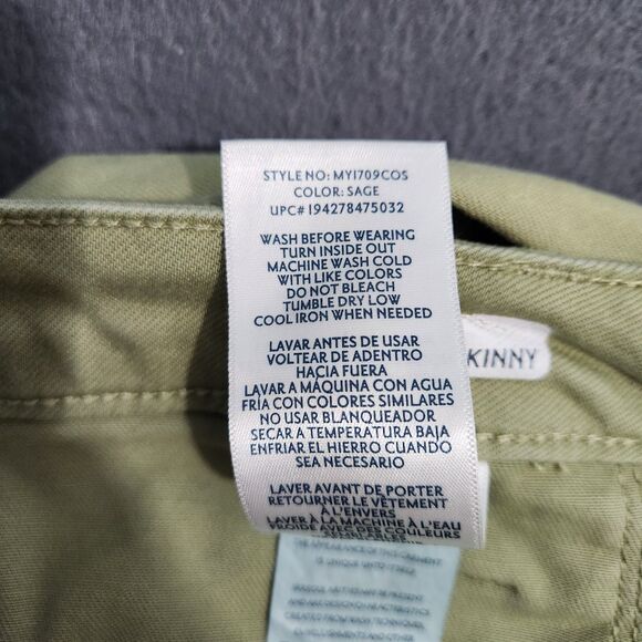 Seven7 Women 10 Green Utility High Rise Ankle Skinny Jeans - Picture 9 of 13